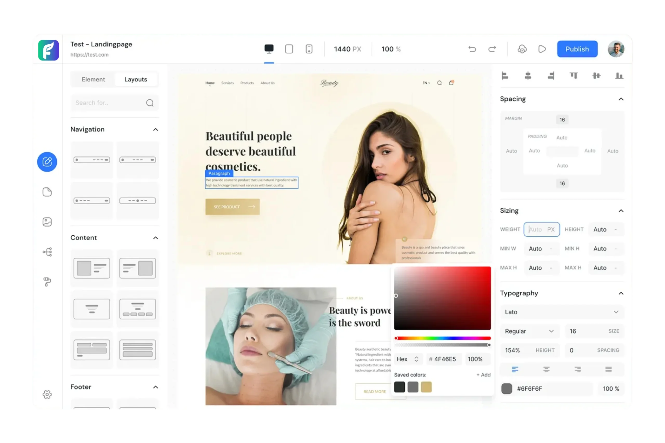 Beautiful website example created with Forge Monster